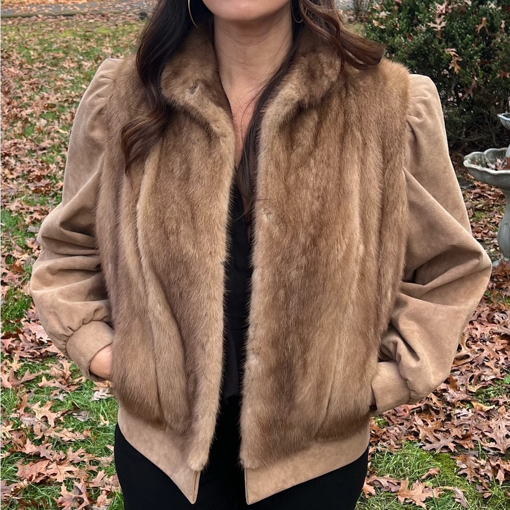 Alan Furs mink coat / jacket with suede sleeves